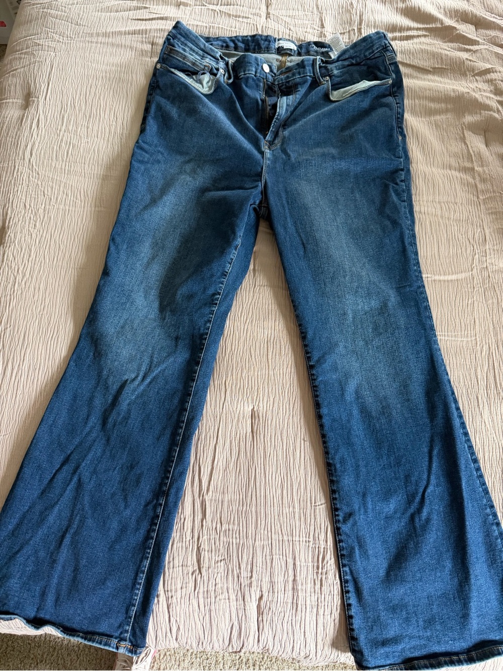 Good American Dark Blue Flare Jeans